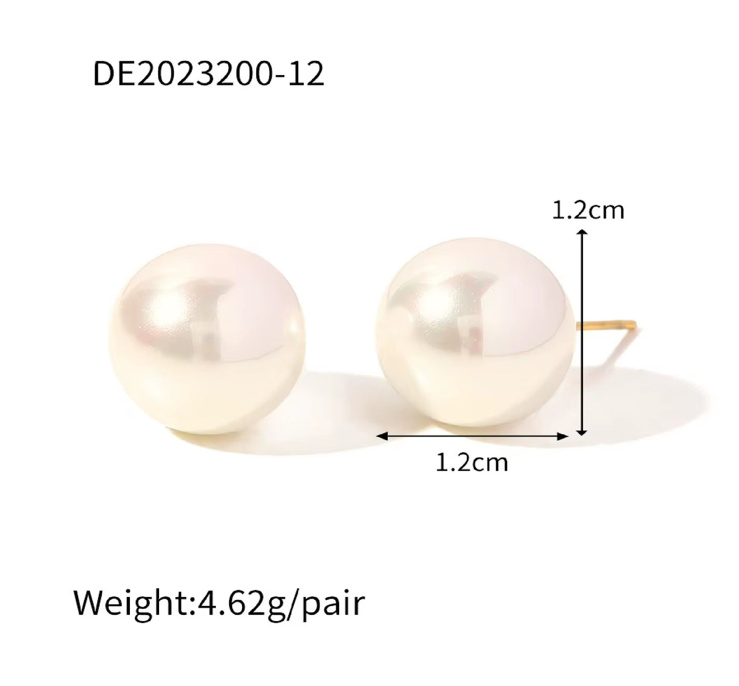 Vintage Gold Plated Pearl Stud Earrings – Tarnish-Free & Hypoallergenic