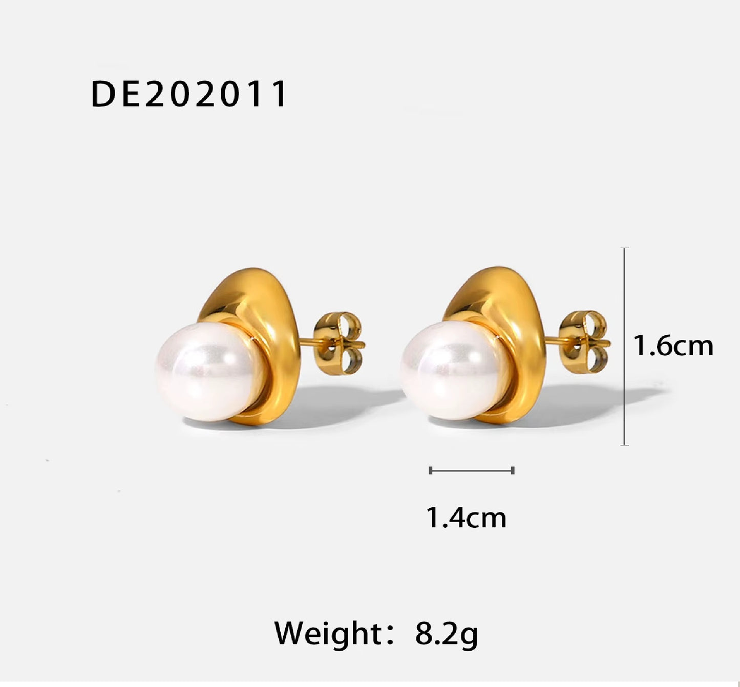 Vintage Gold Plated Pearl Stud Earrings – Tarnish-Free & Hypoallergenic