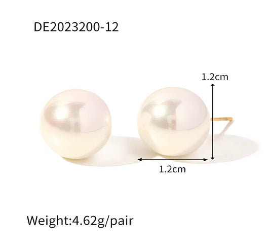 Vintage Gold Plated Pearl Stud Earrings – Tarnish-Free & Hypoallergenic