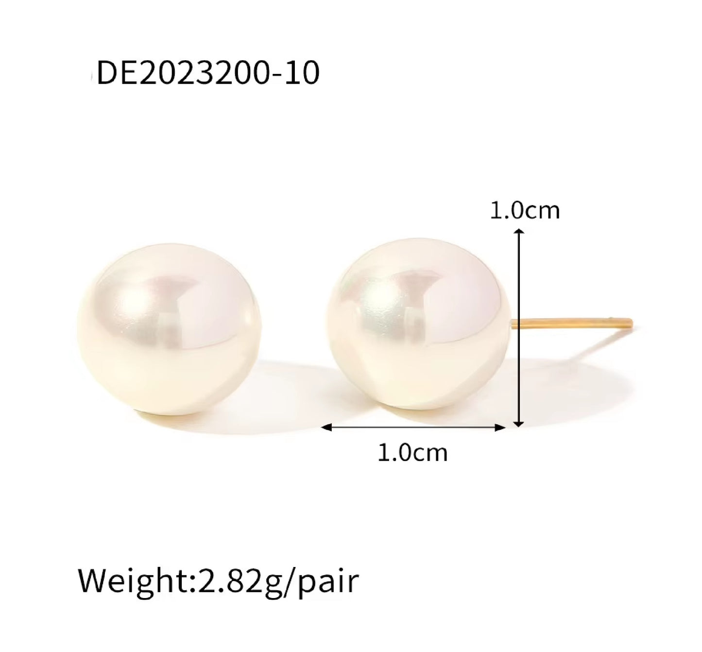 Vintage Gold Plated Pearl Stud Earrings – Tarnish-Free & Hypoallergenic