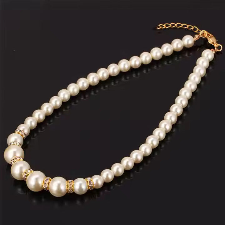 3-Piece Imitation Fireball Pearl Jewelry Set – Necklace, Bracelet & Studs